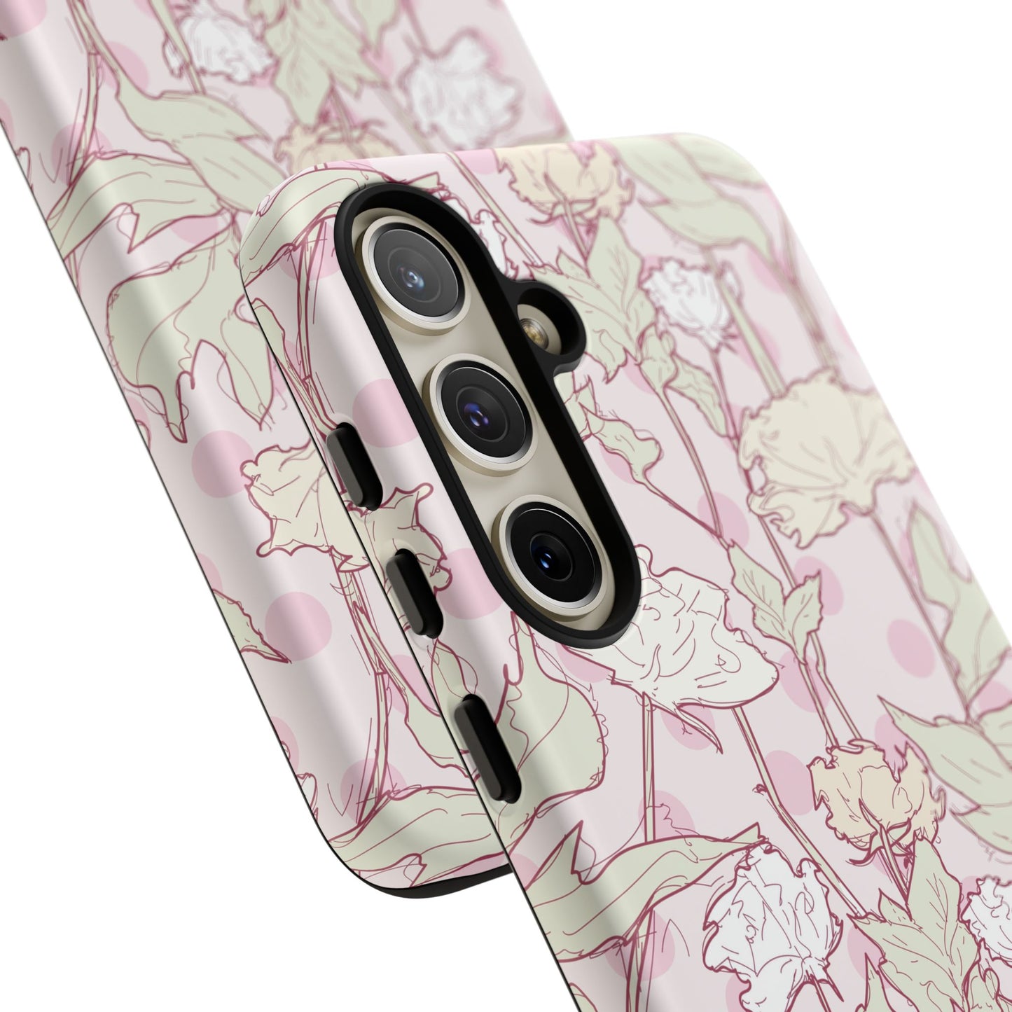 Roses and Dots in Pink Tough Cases for Samsung.