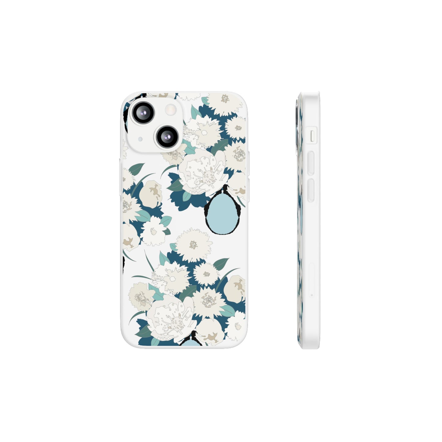 White Flowers in a Vase Flexi Cases for iPhone