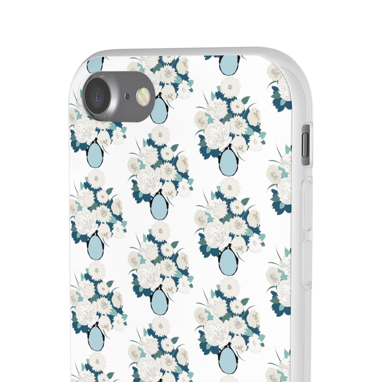 White Flowers in Vase Flexi Cases for iPhone