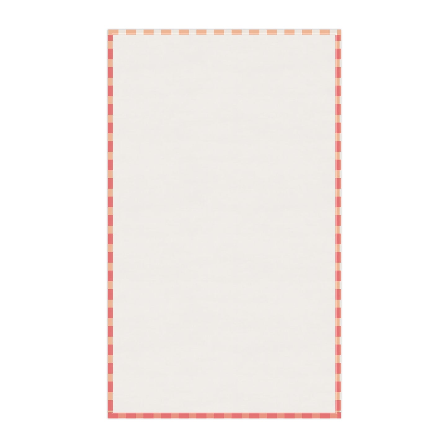 Peach and Cream Simple Gingham Check Kitchen Towel