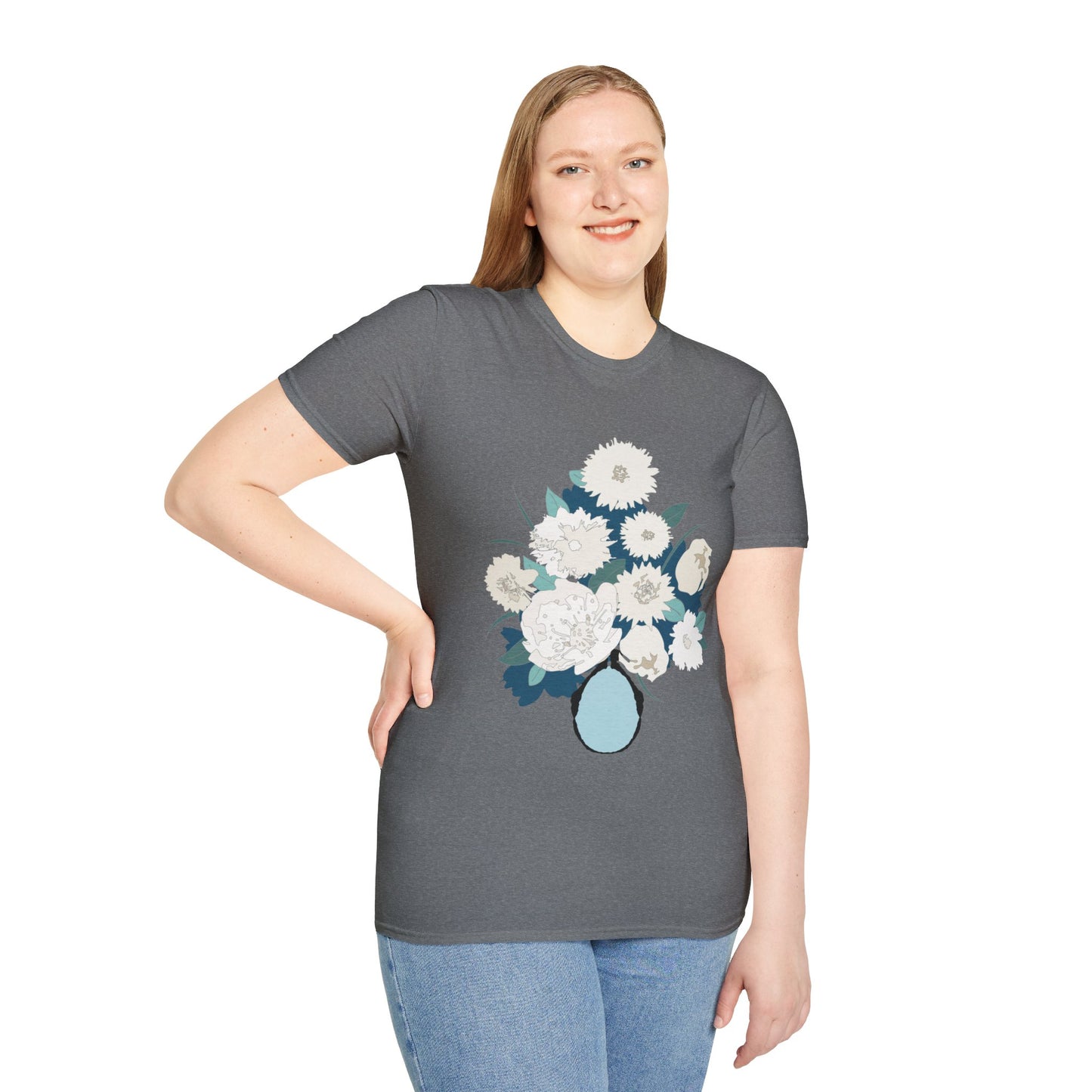 White Flowers Softstyle T-Shirt