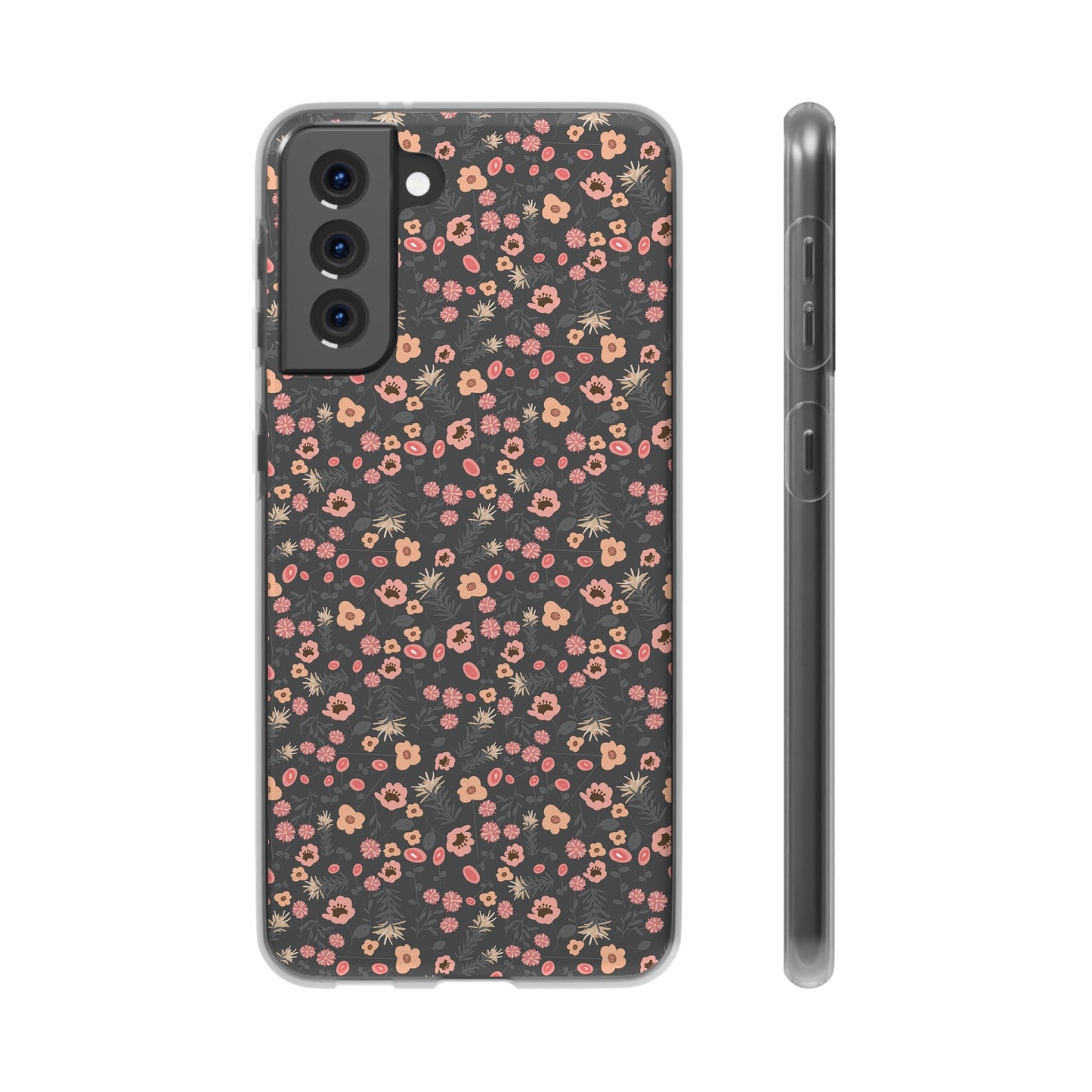 Peach Wildflowers Flexi Cases for Samsung