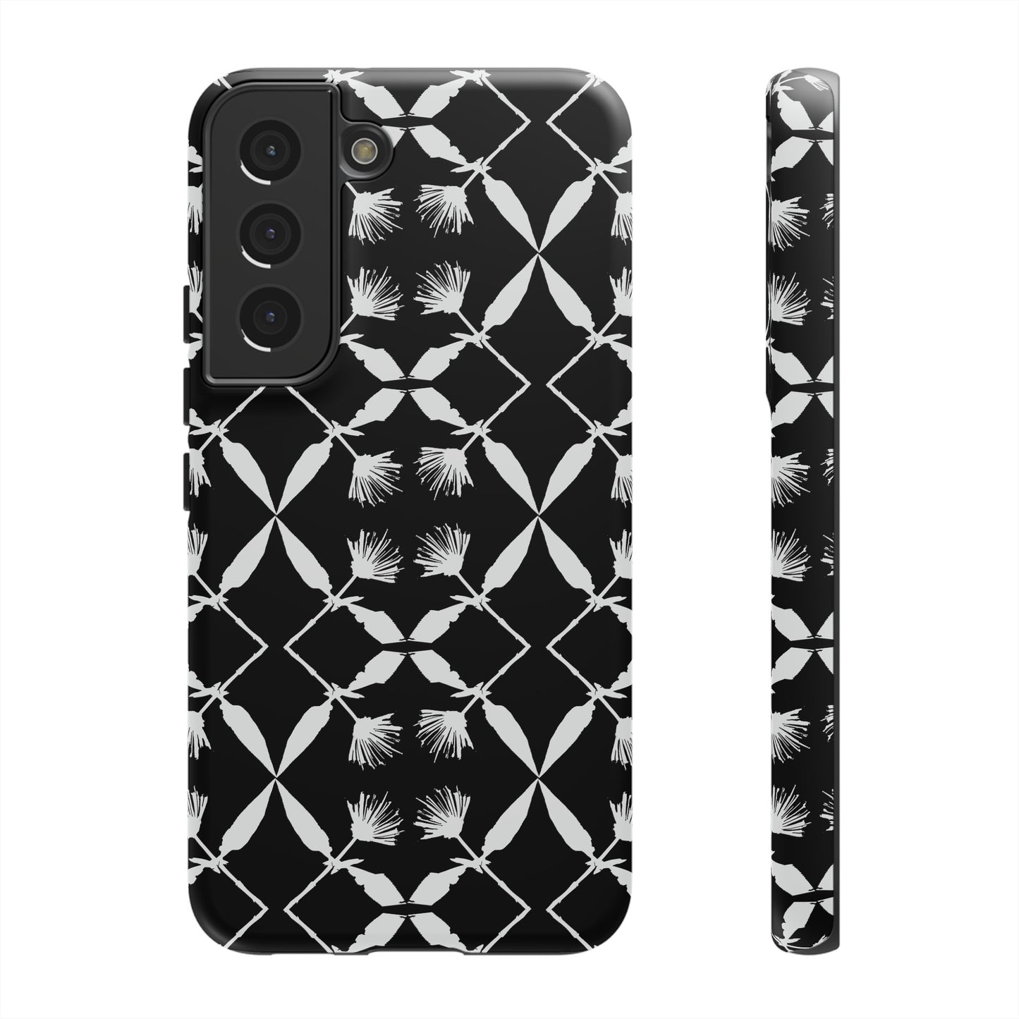 Black and White Floral Tough Cases for Google Pixel