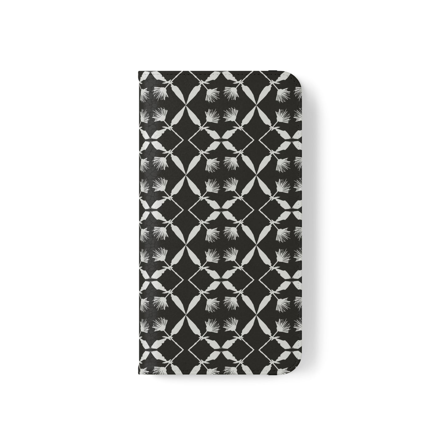 Black and White Floral Flip Cases for iPhone