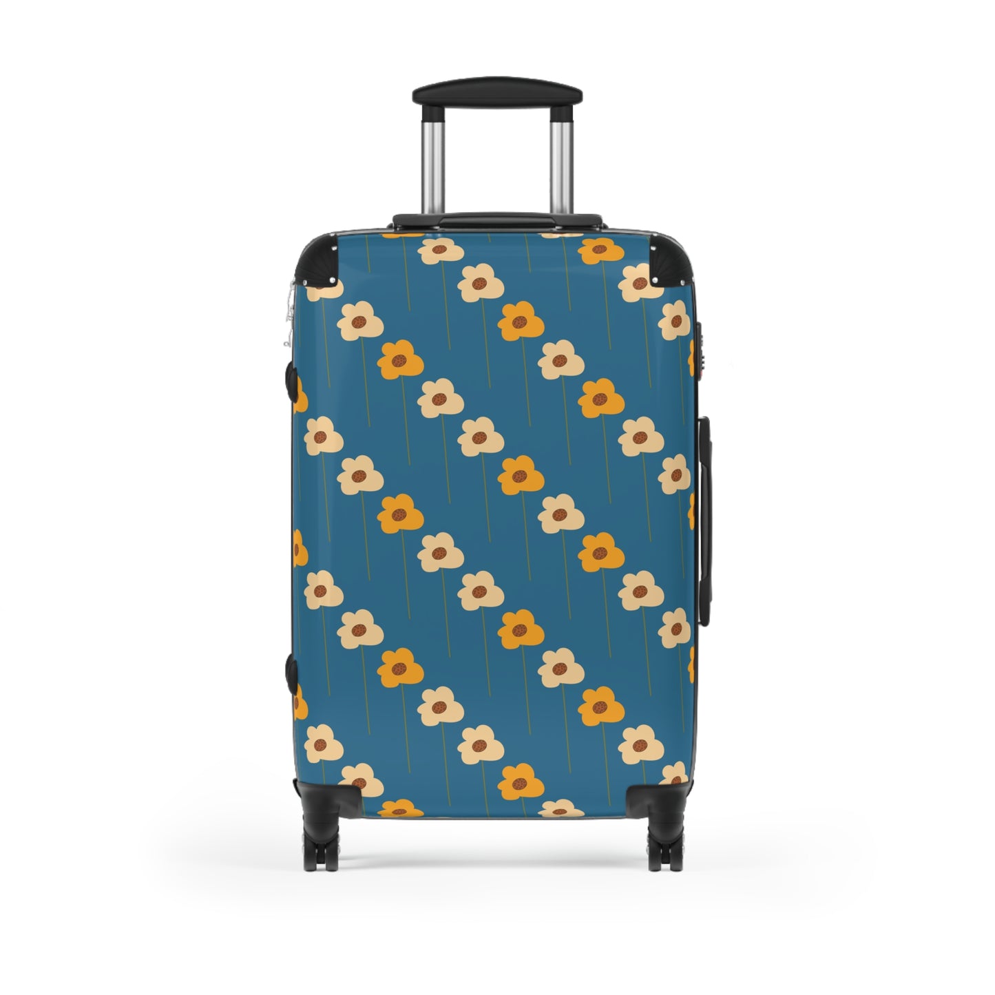 Yellow Wildflowers on Blue Suitcase