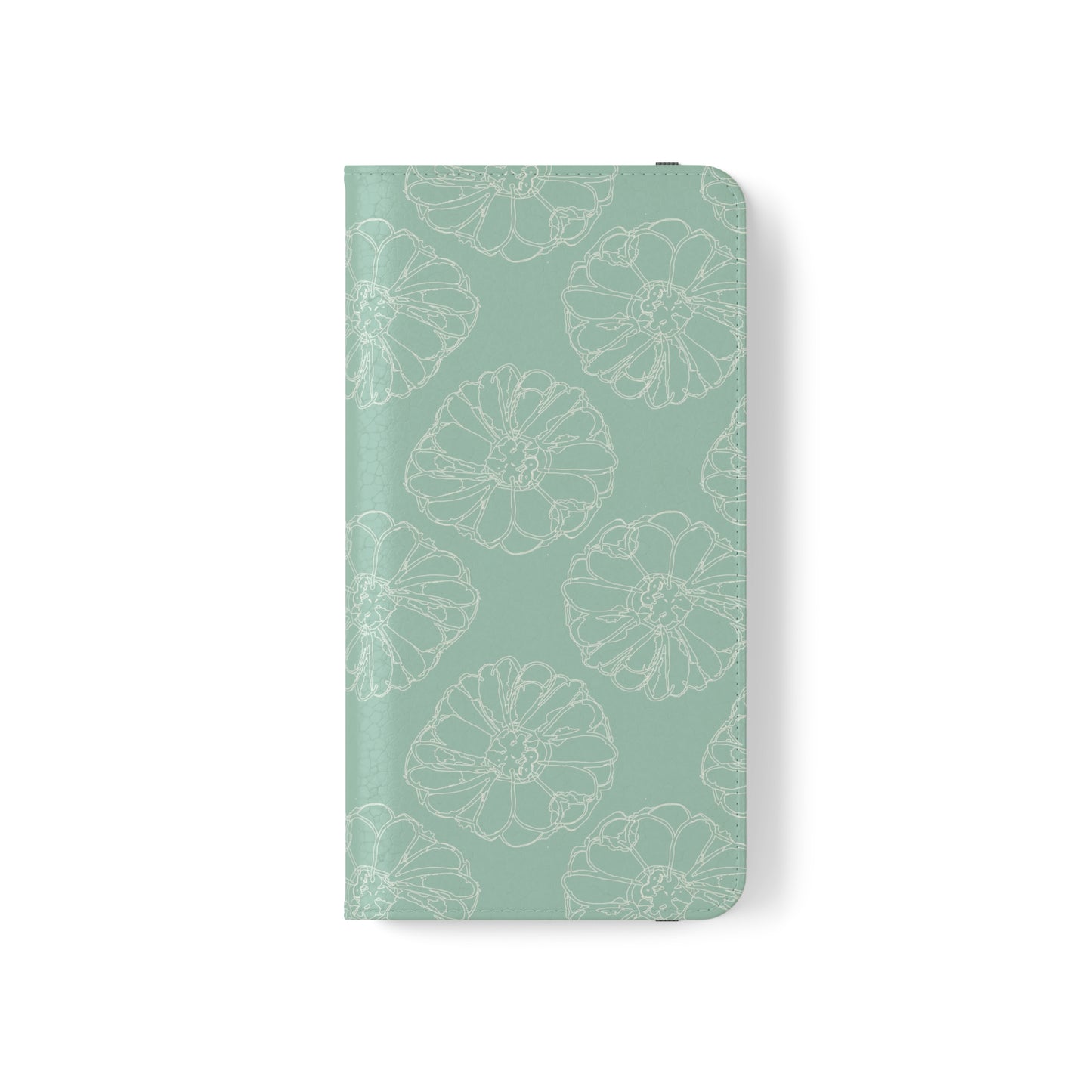 Cream Flower Outline on Aqua Flip Cases for Samsung