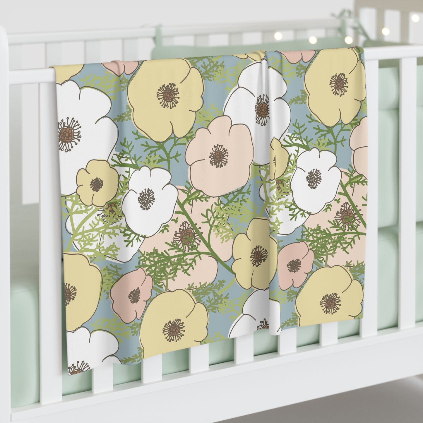 Playful Poppies Baby Swaddle Blanket