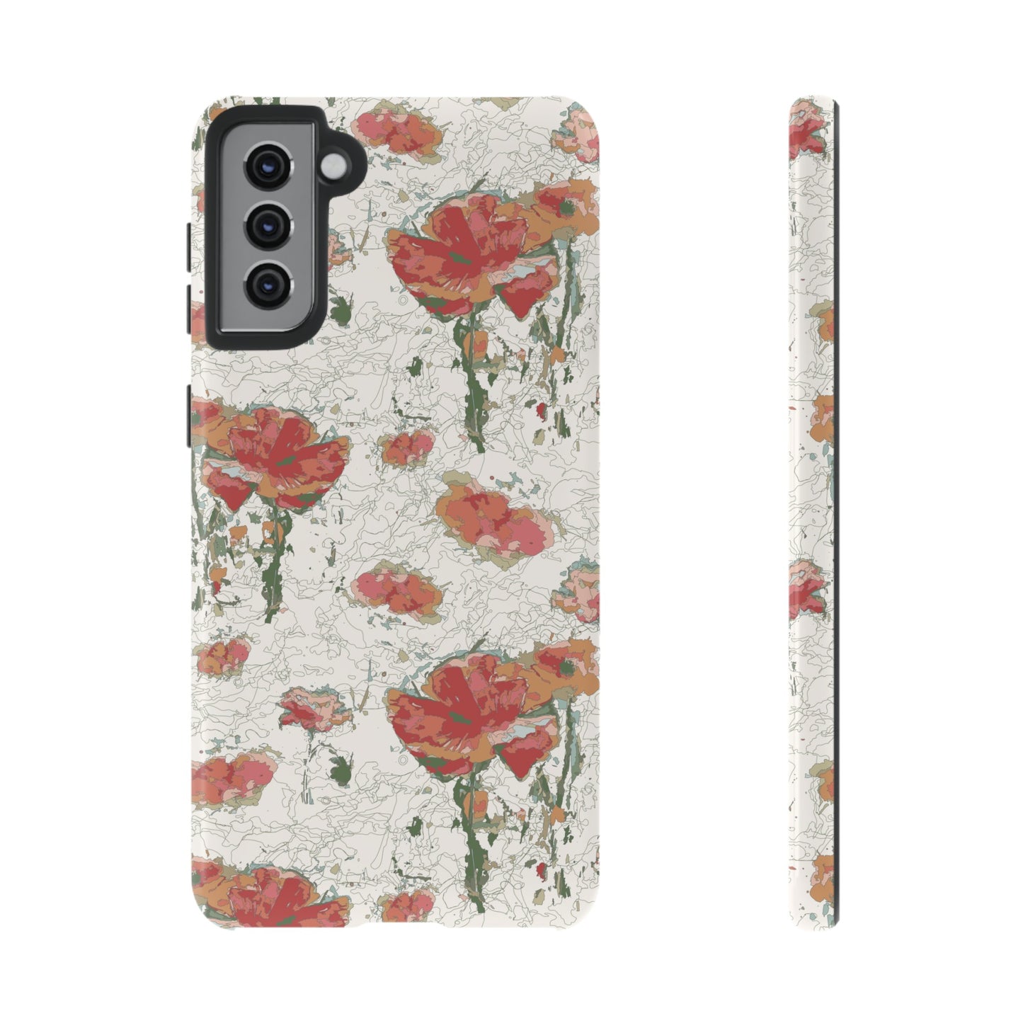 Orange Poppies Tough Cases for Samsung