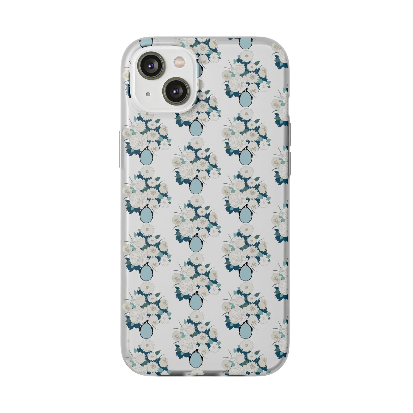 White Flowers in Vase Flexi Cases for iPhone