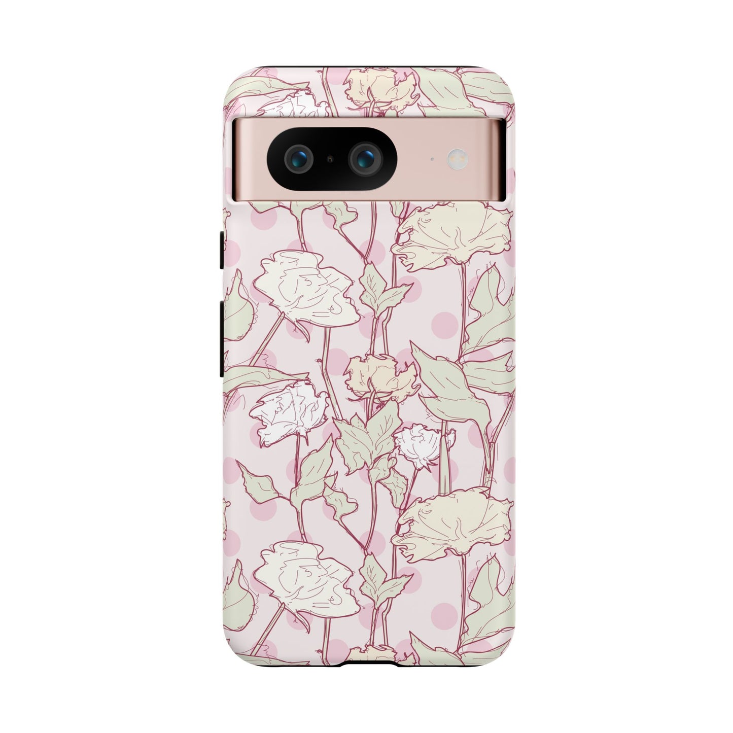 Roses and Dots in Pink Tough Cases for Google Pixel