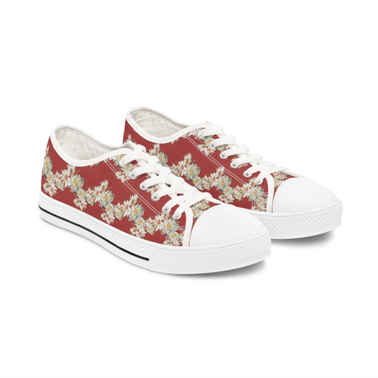 Daisies, Zig Zag Stripe Women's Low Top Sneakers