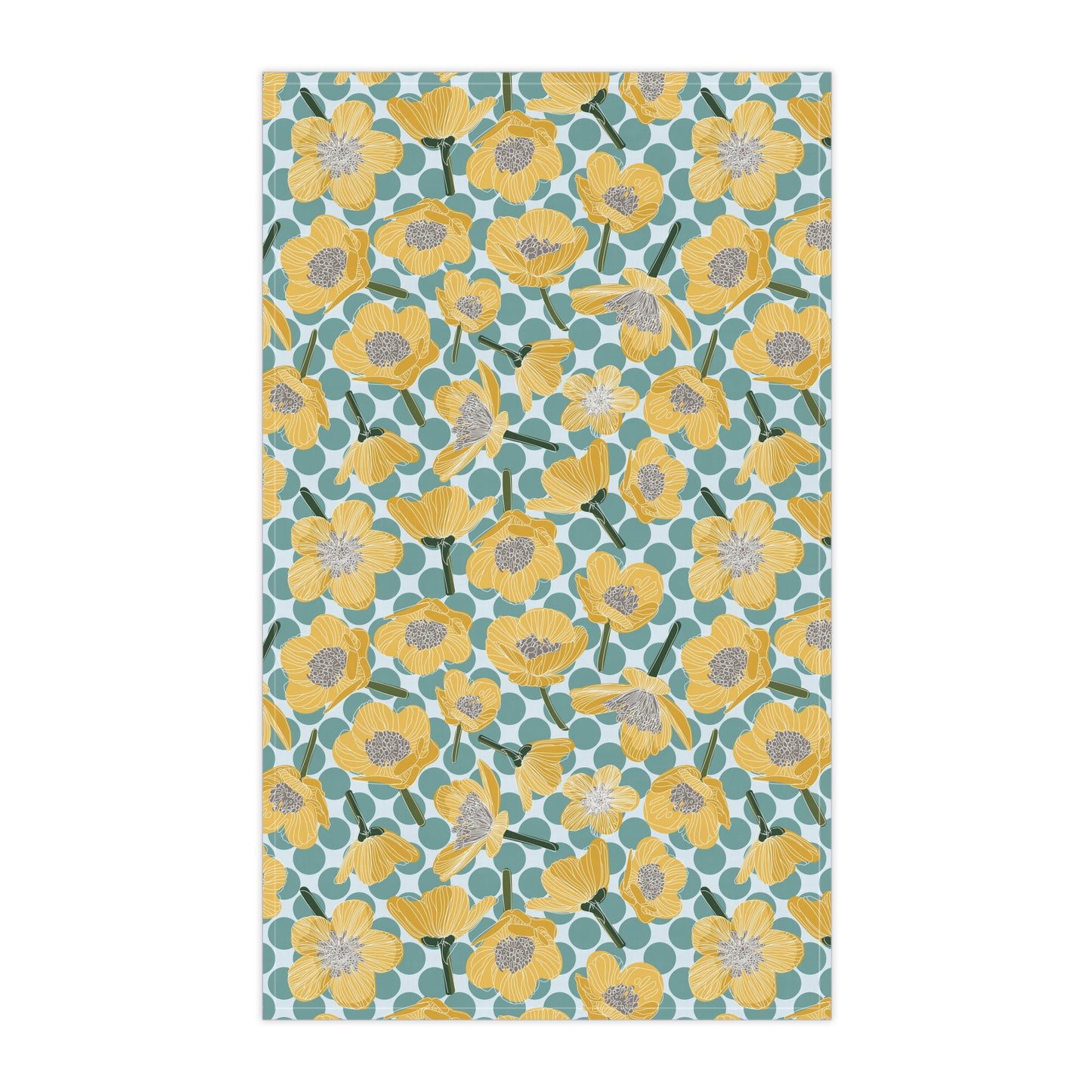 Buttercups and Polka Dots Kitchen Towel