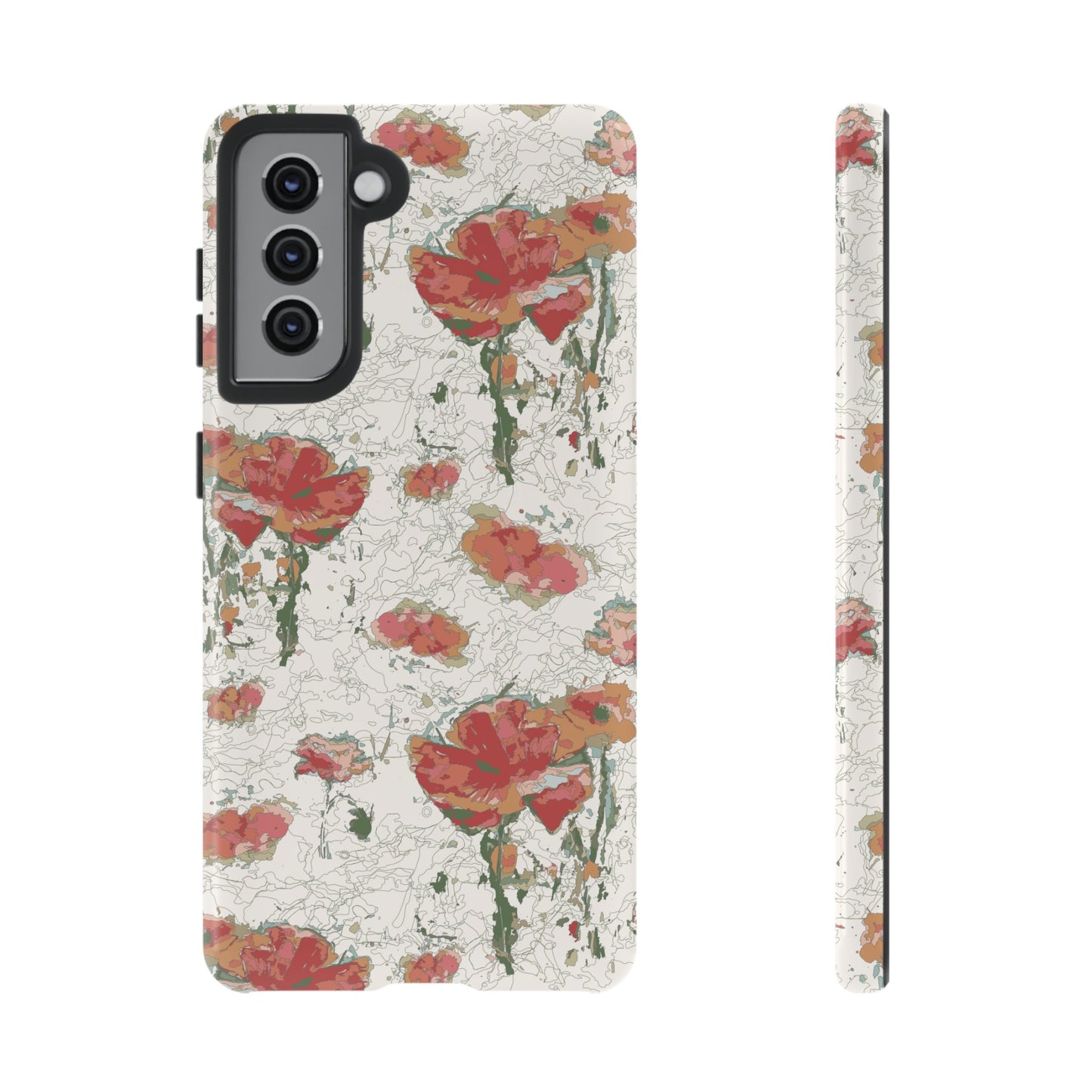 Orange Poppies Tough Cases for Samsung