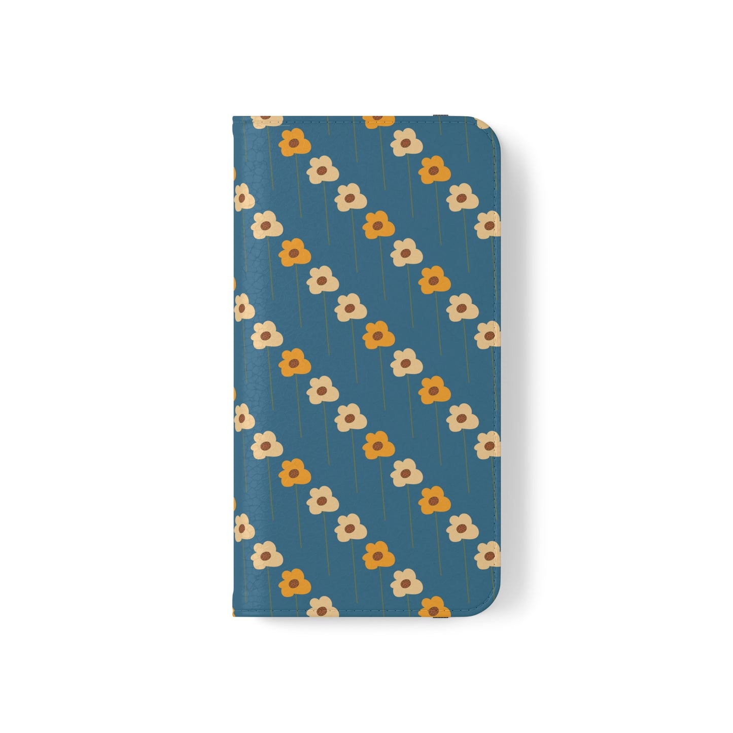 Yellow Wildflowers on Blue Flip Cases for iPhone