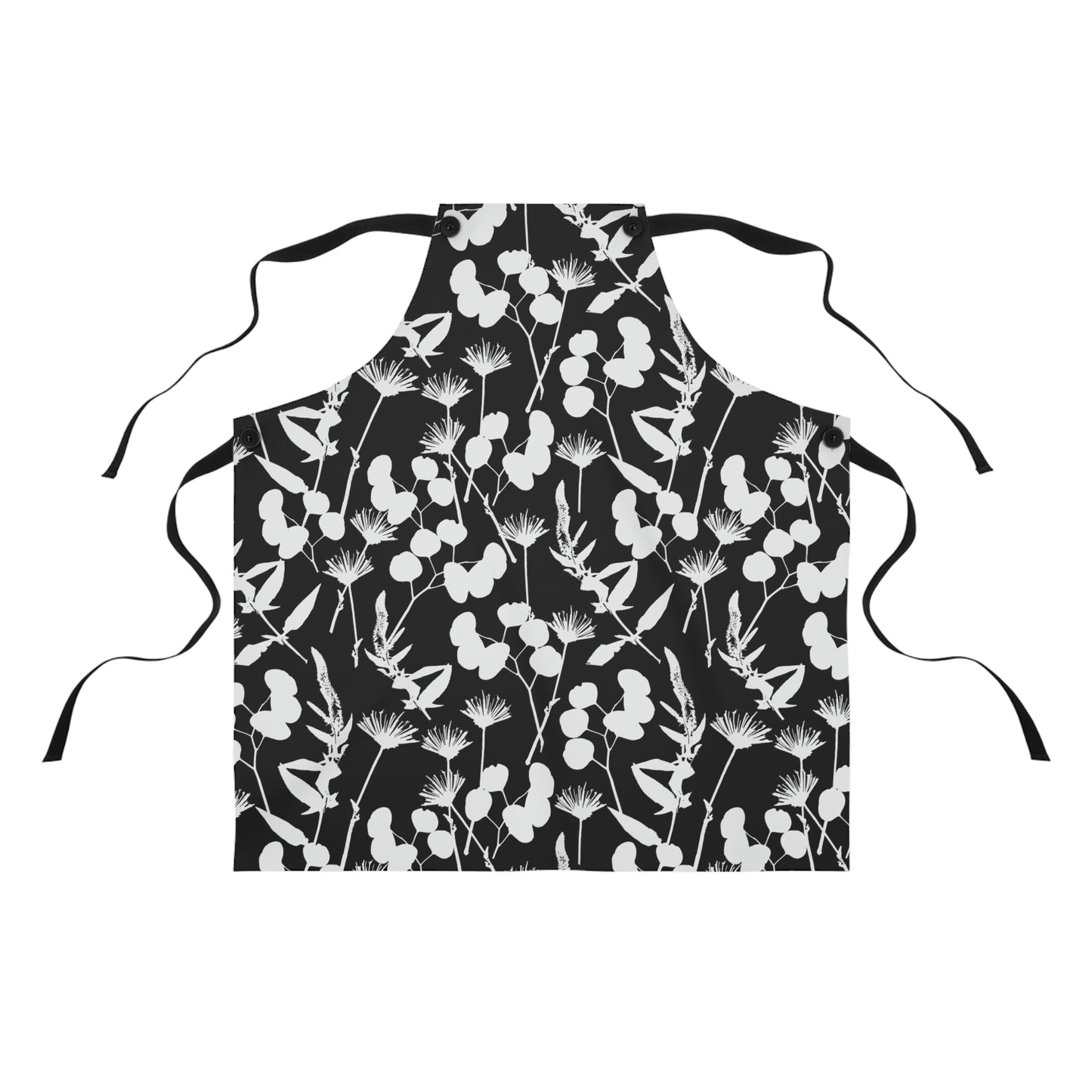 Black and White Floral Apron