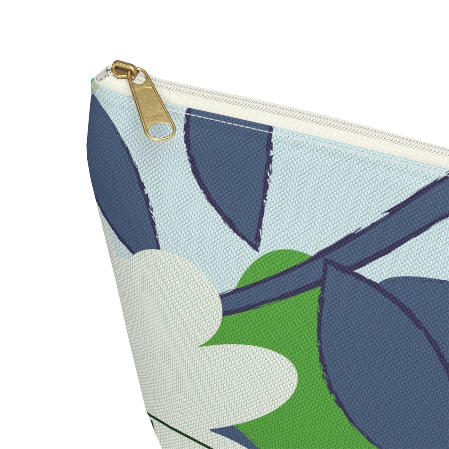 Mid Mod Floral Blue and Green Accessory Pouch w T-bottom