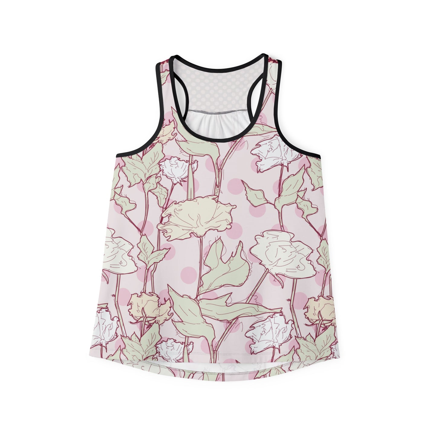 Roses and Dots in Pink Women's Tank Top