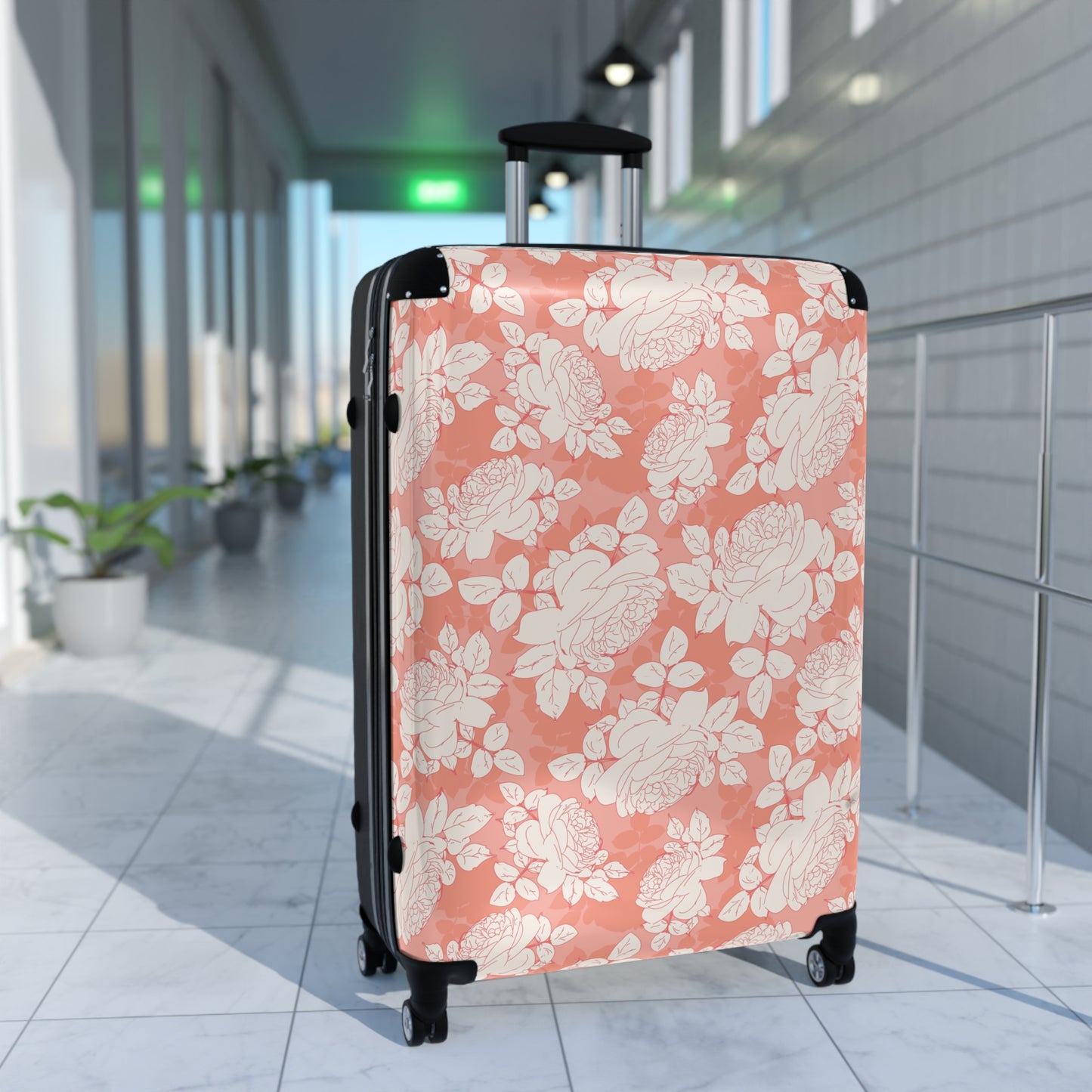 Peach and Cream Roses Suitcase