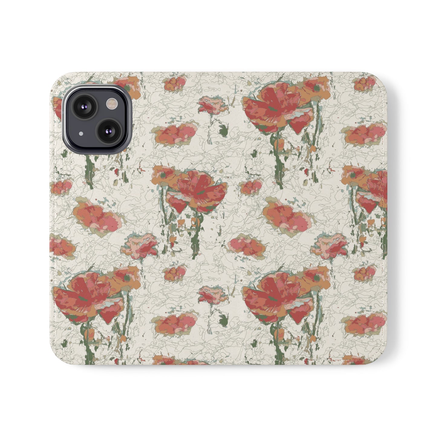 Orange Poppies Flip Cases for iPhone