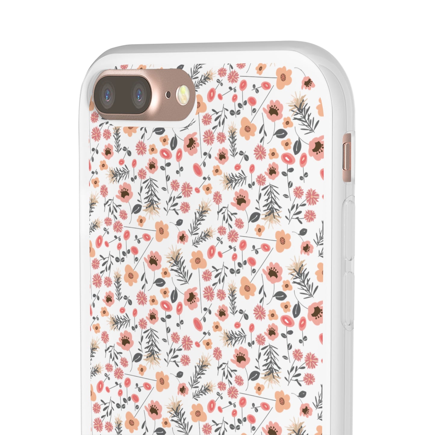 Peach Wildflowers Flexi Cases for iPhone