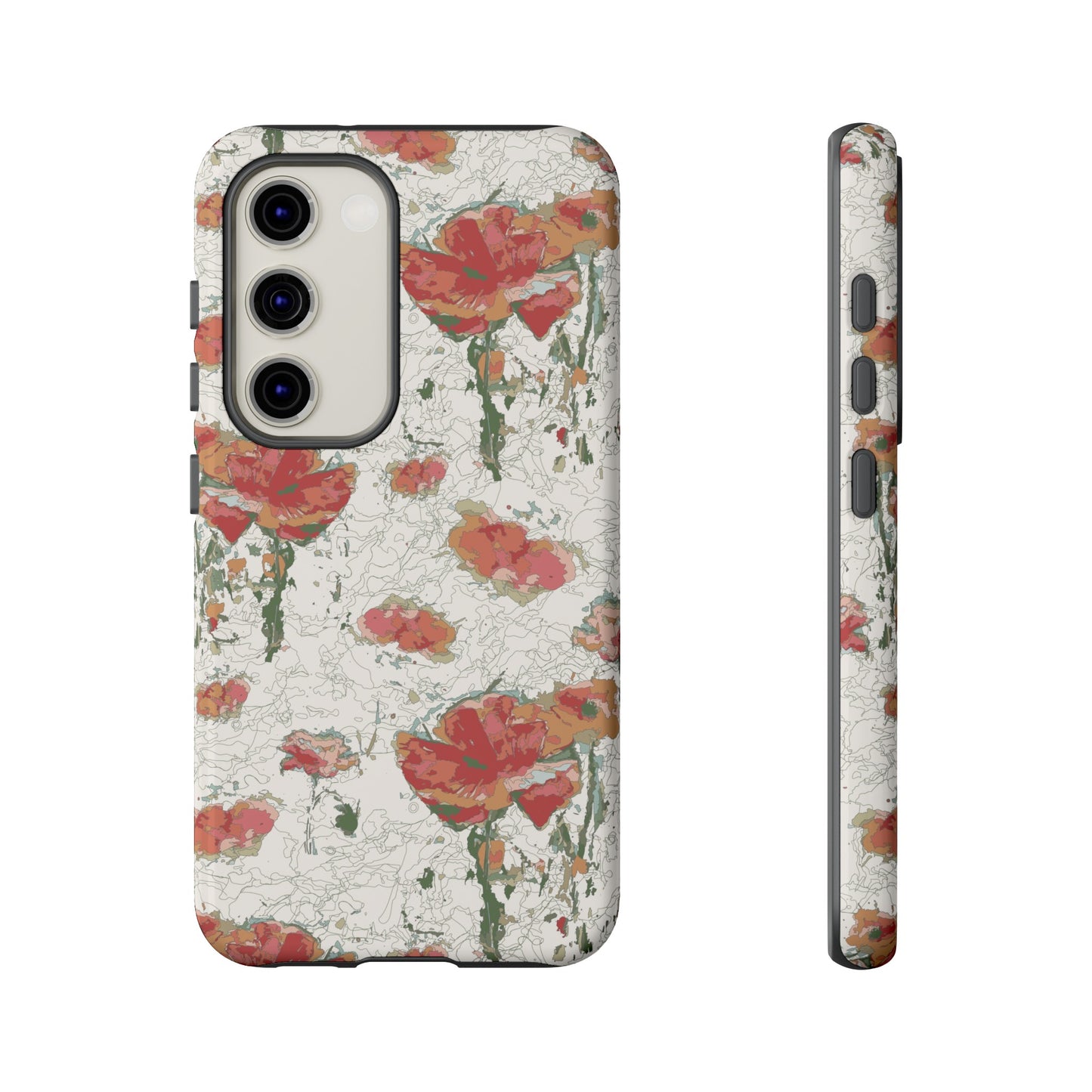 Orange Poppies Tough Cases for Samsung