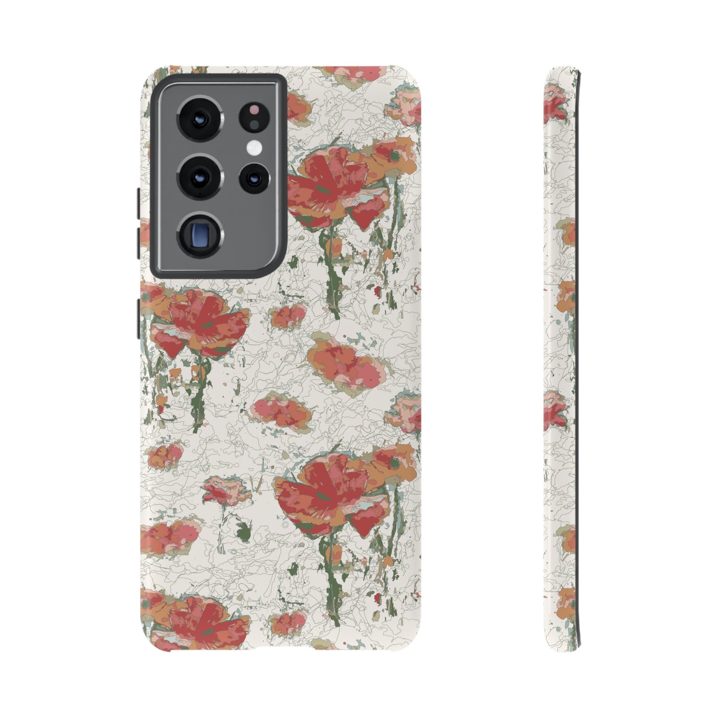 Orange Poppies Tough Cases for Samsung