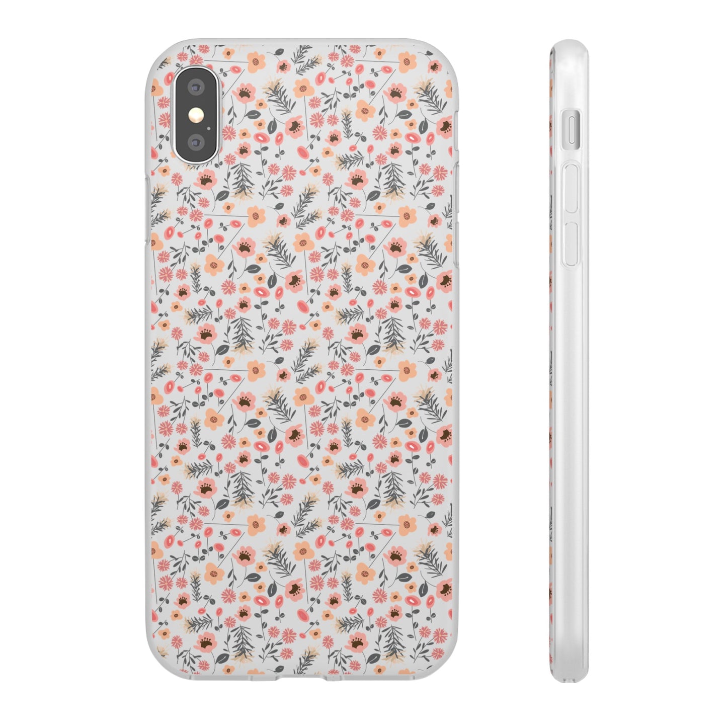 Peach Wildflowers Flexi Cases for iPhone