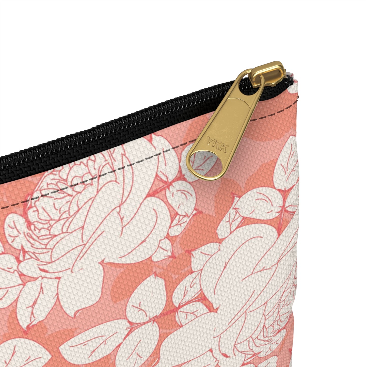 Peach and Cream Roses Accessory Pouch