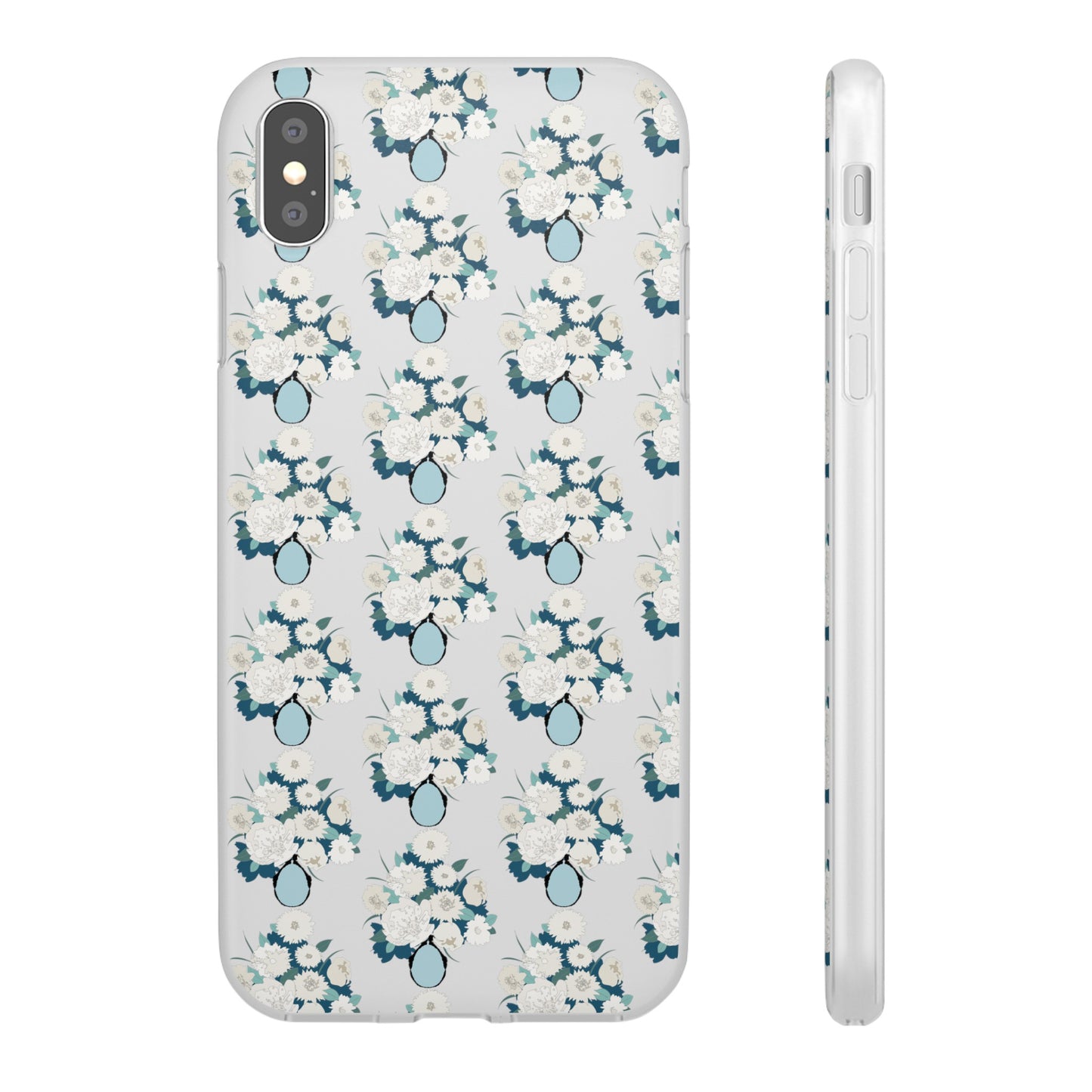 White Flowers in Vase Flexi Cases for iPhone