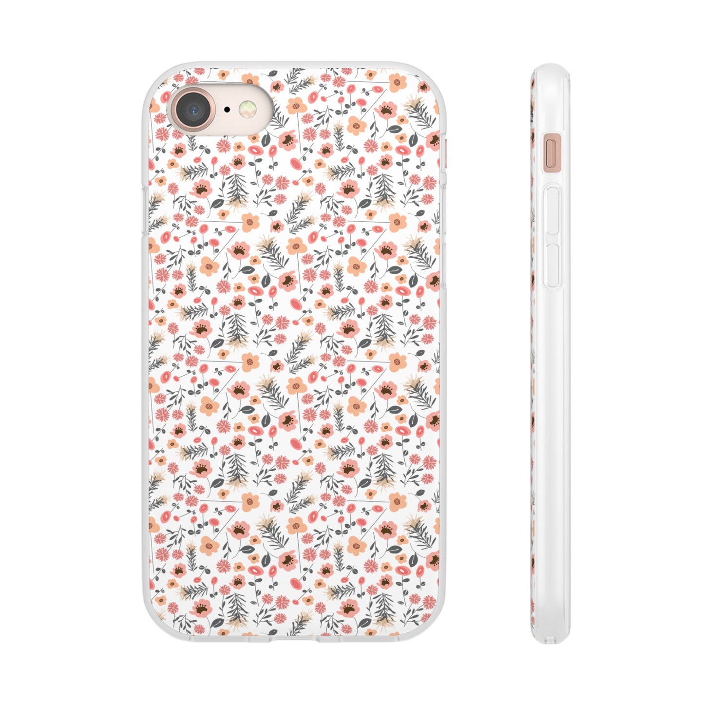 Peach Wildflowers Flexi Cases for iPhone