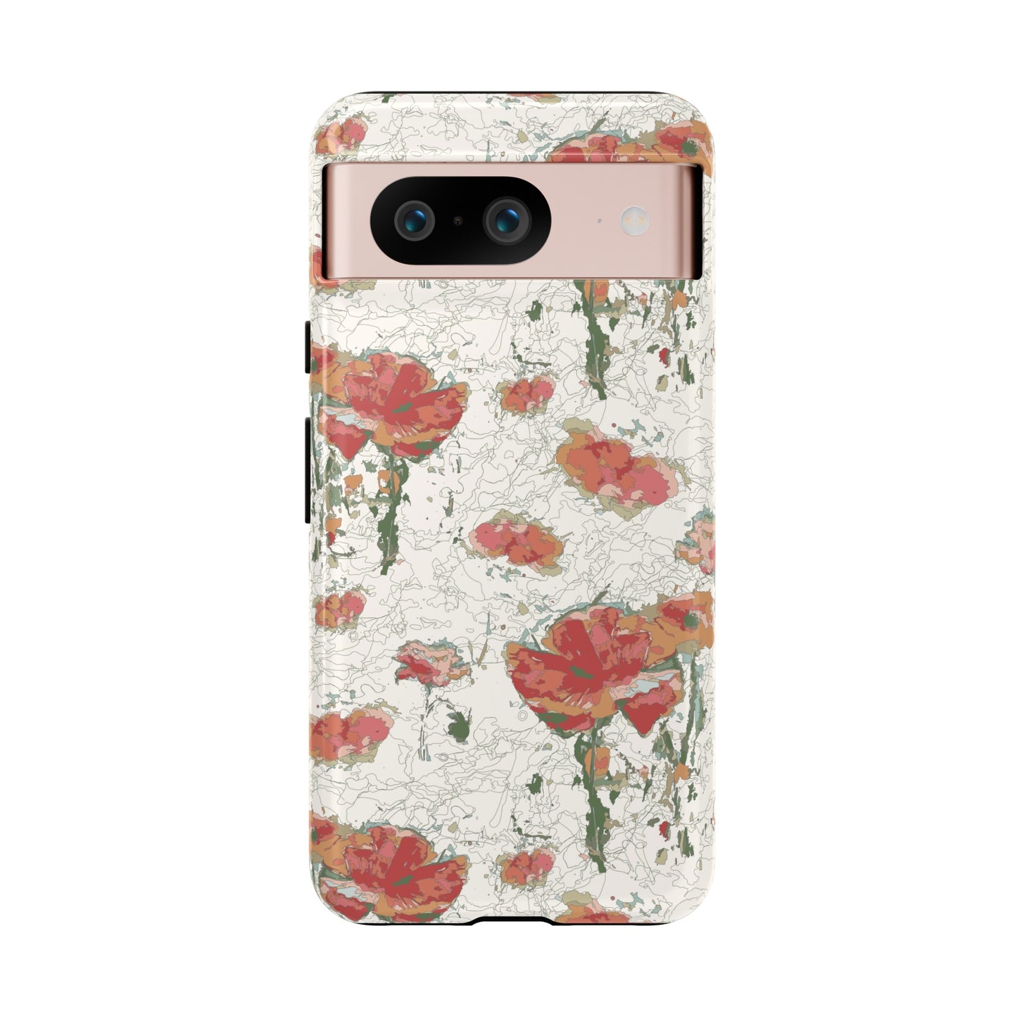 Orange Poppies Tough Cases for Google Pixel