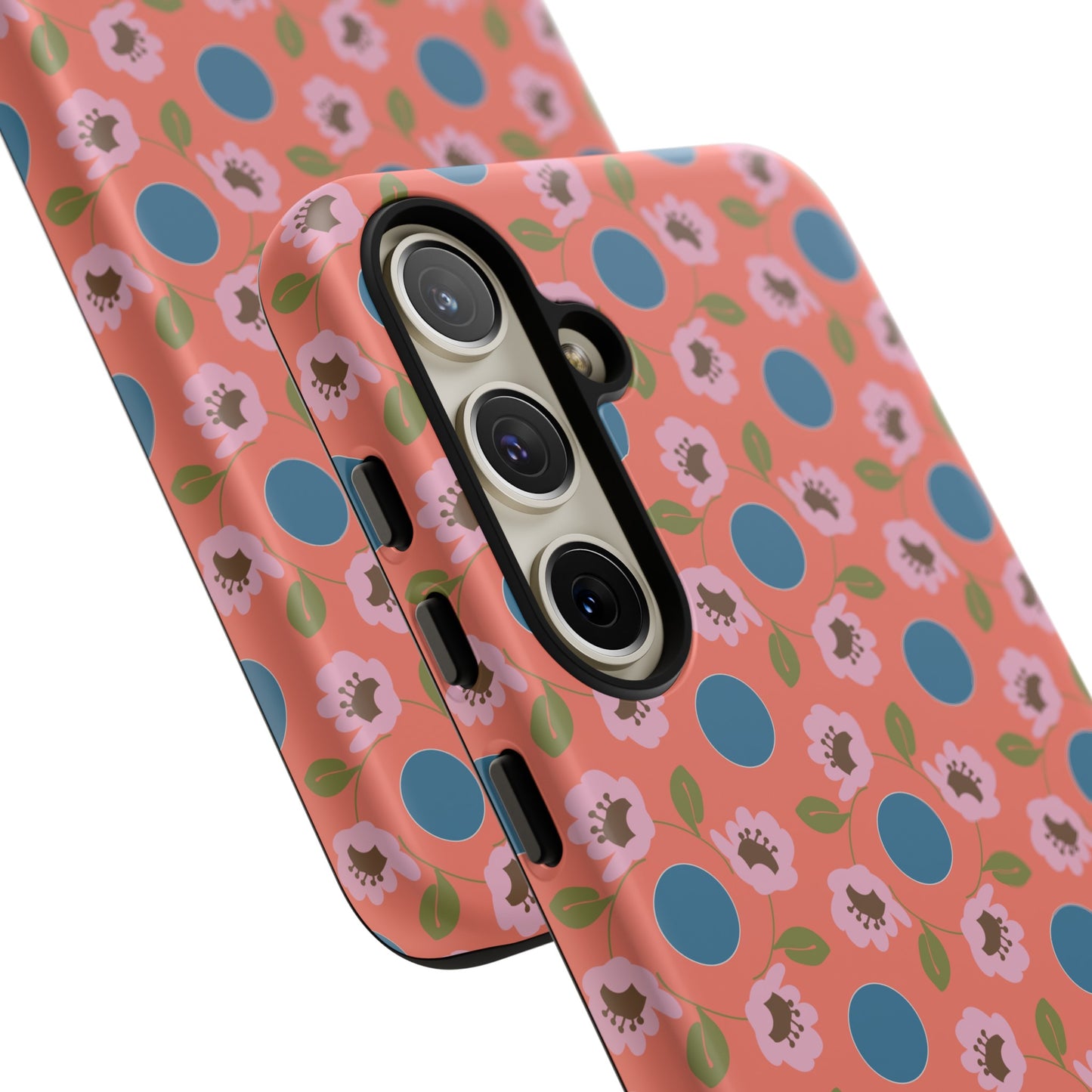 Wildflowers with Dots in Coral and Blue Tough Cases for Samsung