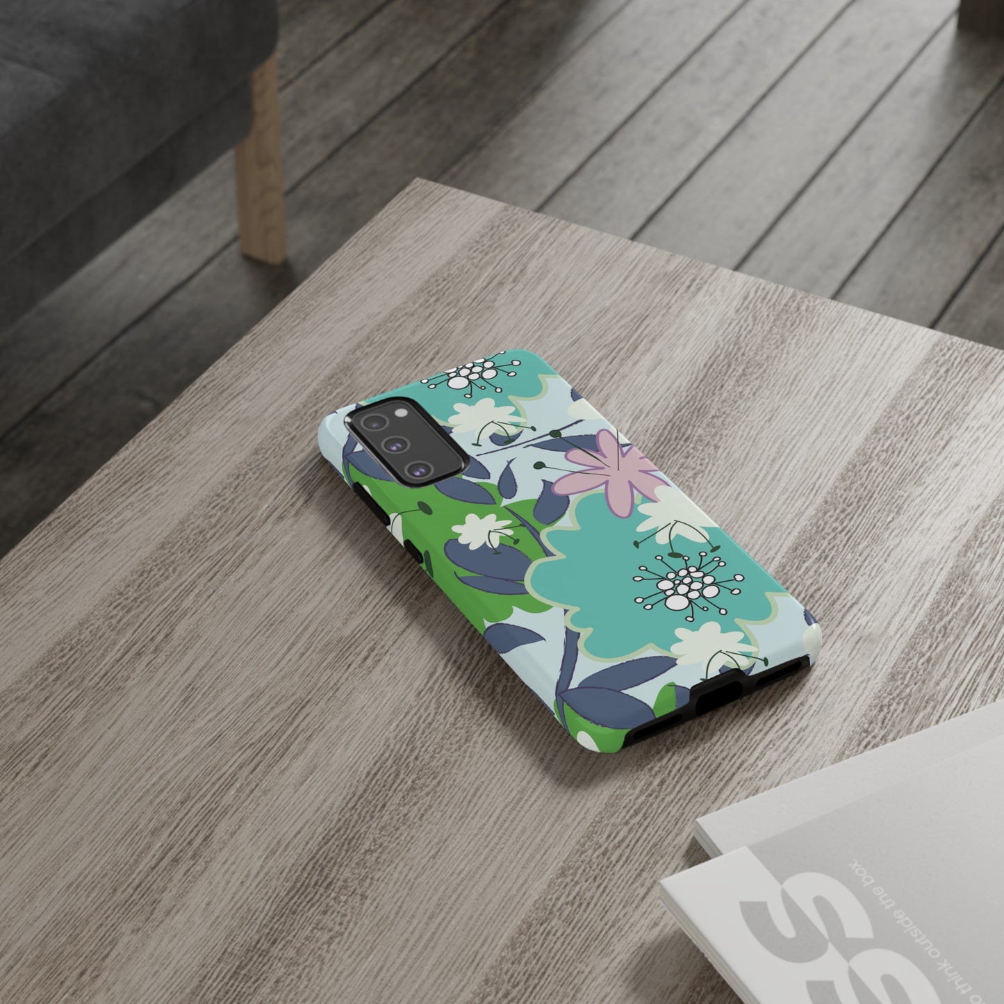 Mid Mod Floral in Blue and Green Tough Cases