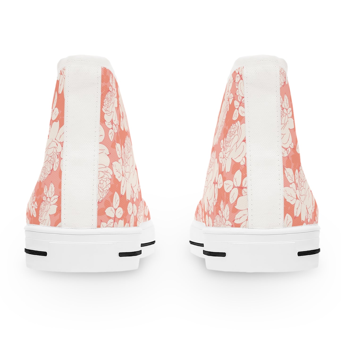 Peach and Cream Roses Women's High Top Sneakers