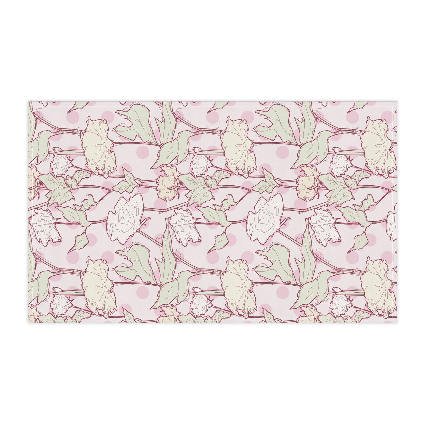 Roses and Dots in Pink Kitchen Towel