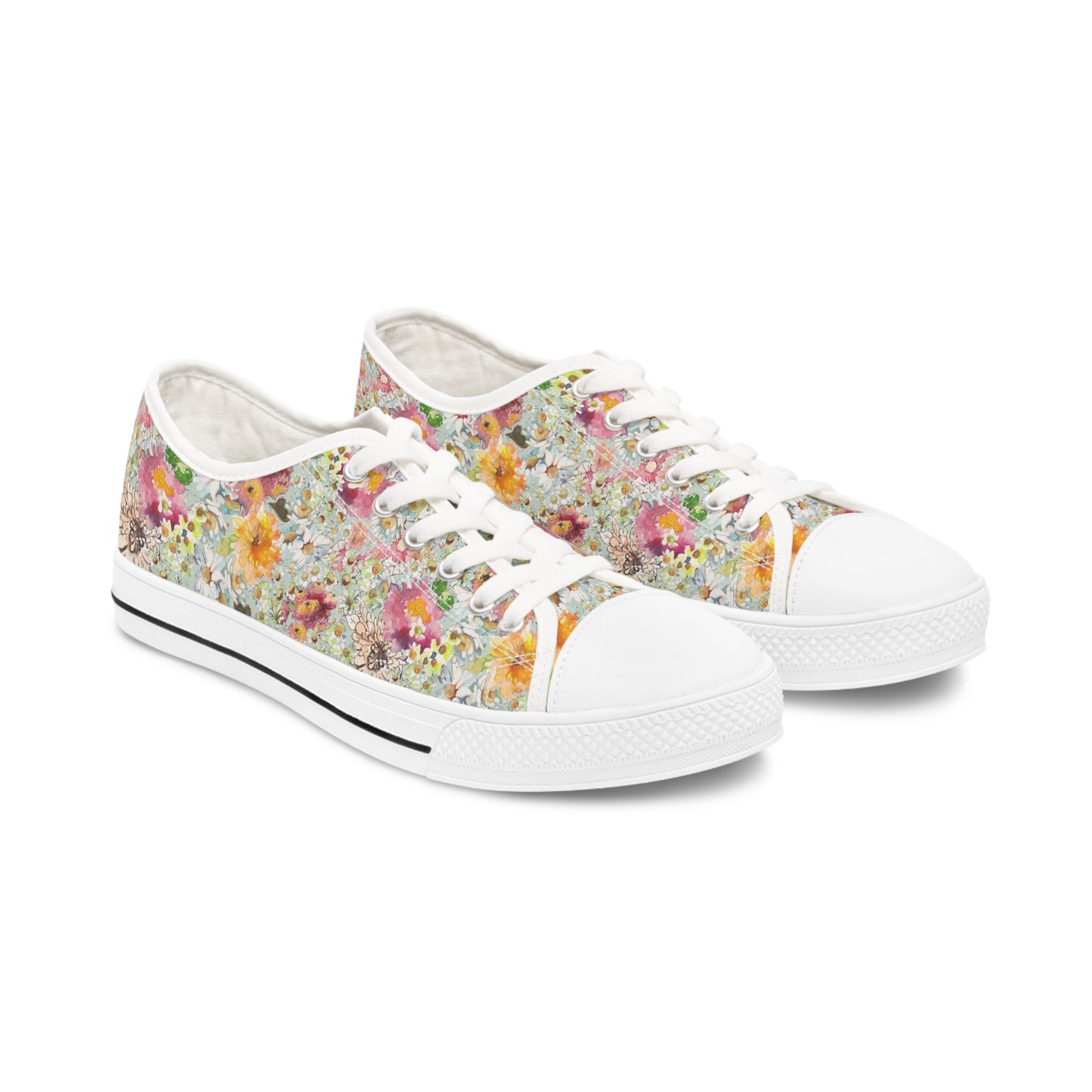 Farmhouse Floral Women's Low Top Sneakers