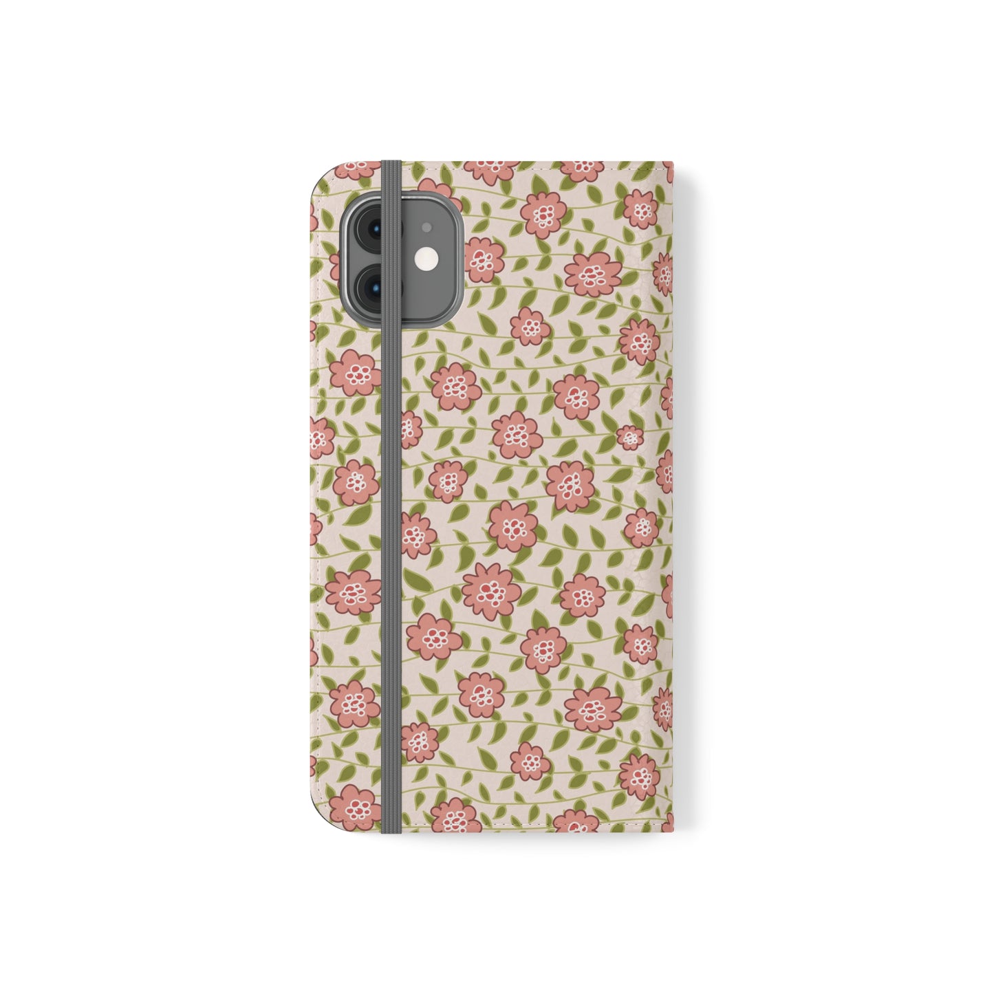 Coral Flowers on Cream Flip Cases for iPhone