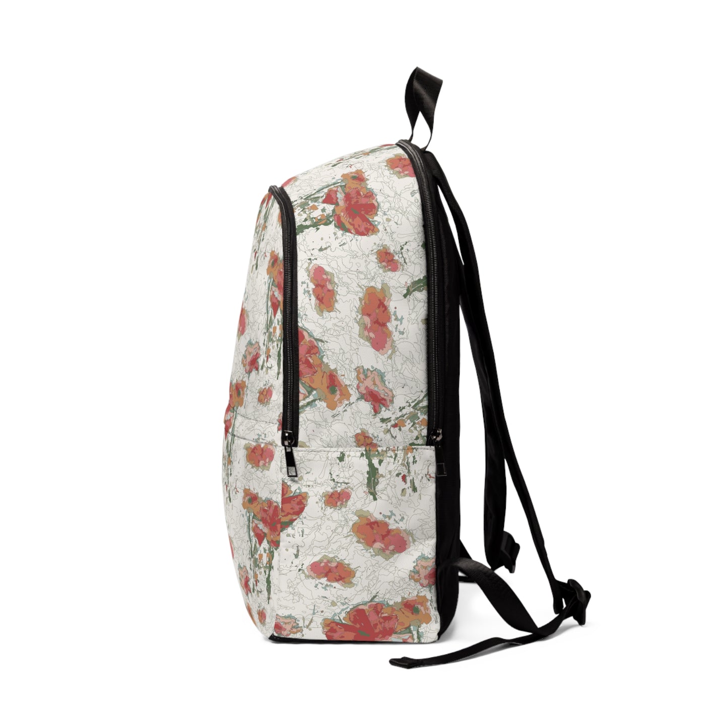 Orange Poppies Fabric Backpack