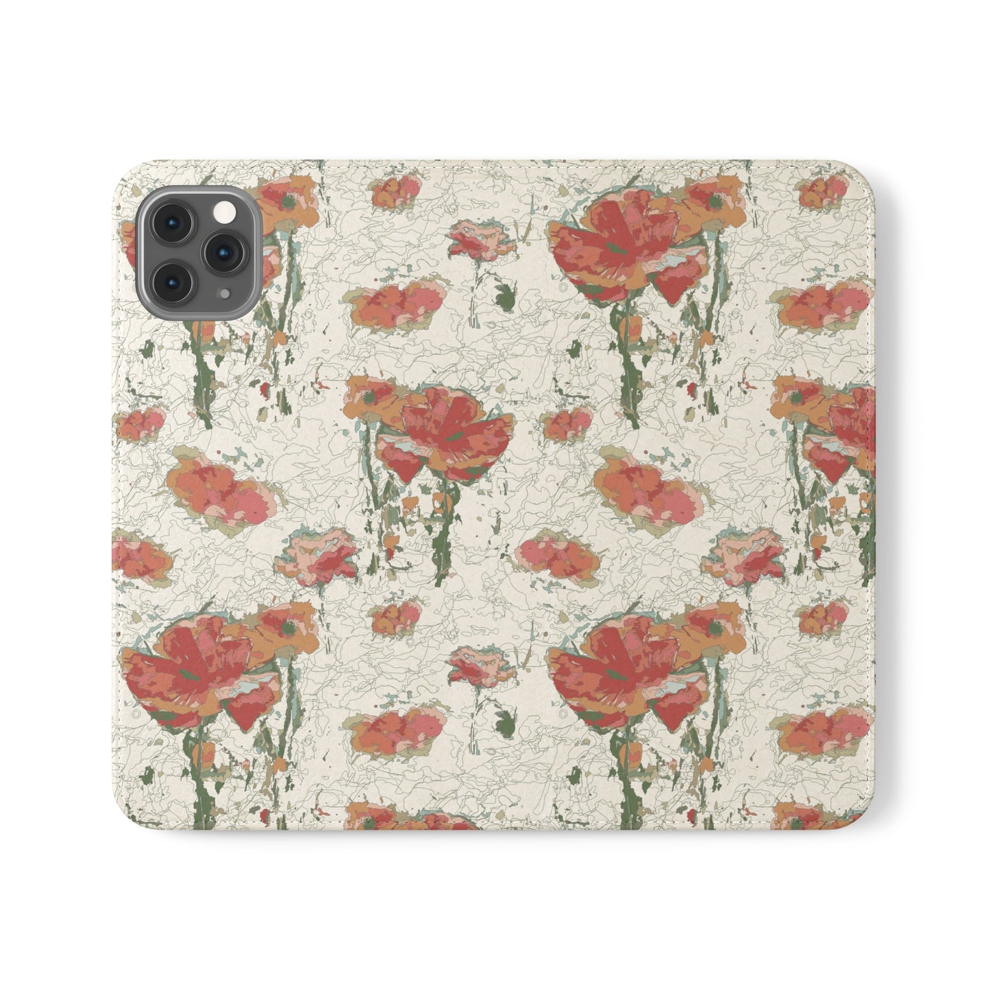 Orange Poppies Flip Cases for iPhone