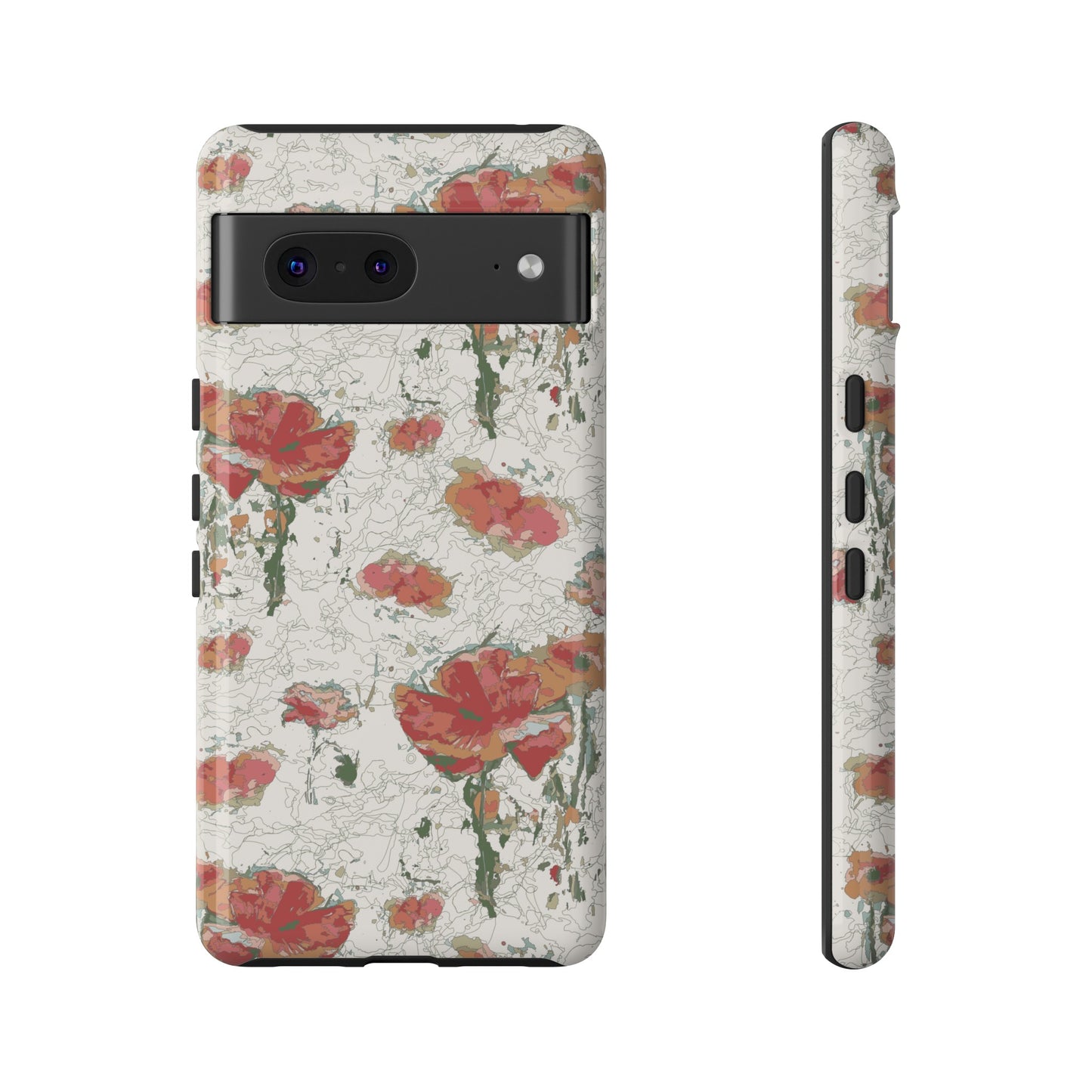 Orange Poppies Tough Cases for Google Pixel