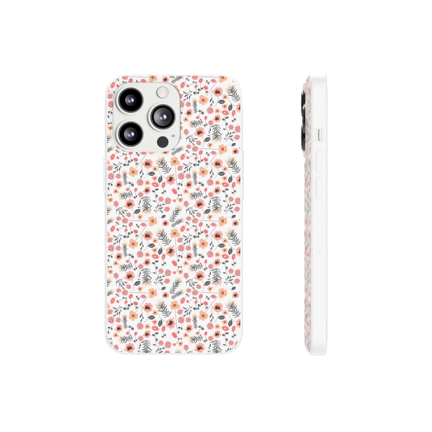 Peach Wildflowers Flexi Cases for iPhone