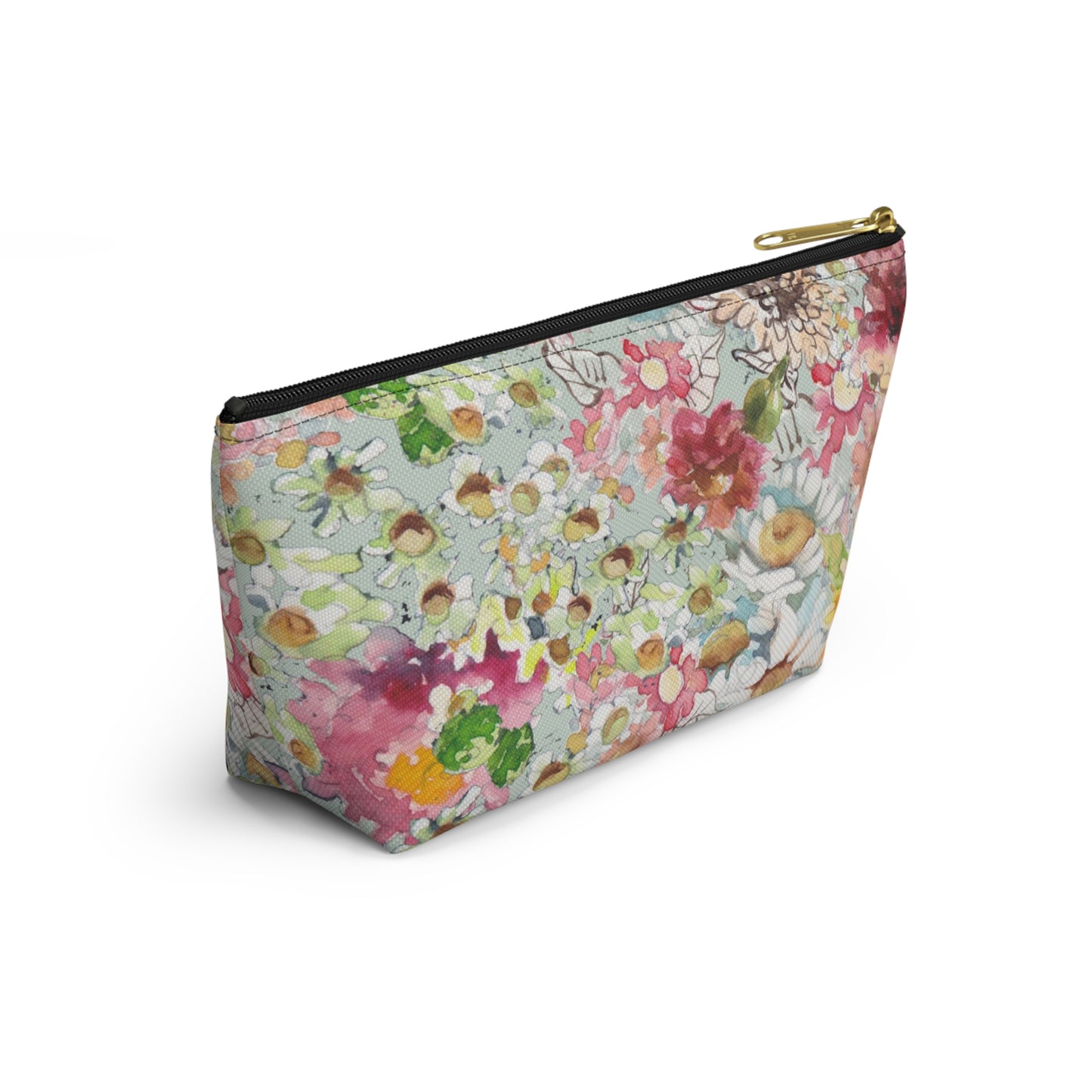 Farmhouse Floral Accessory Pouch w T-bottom