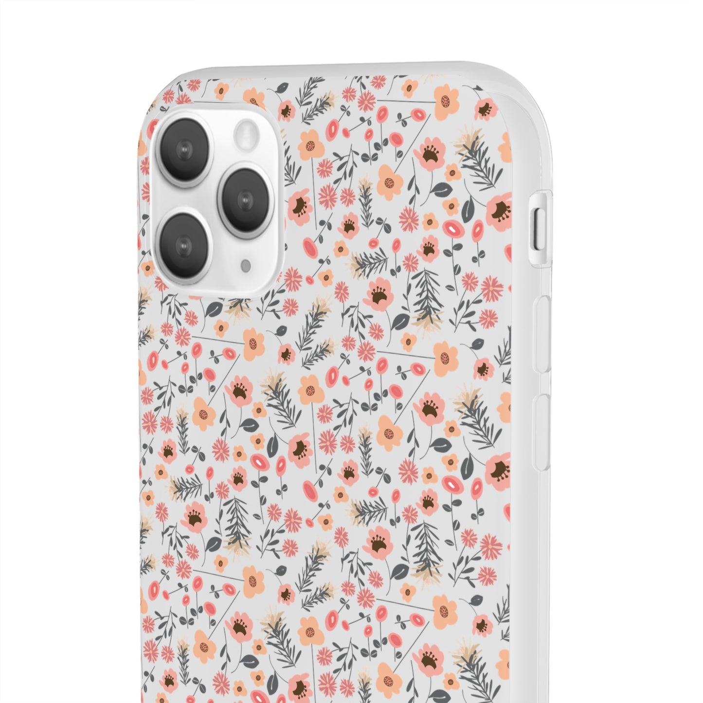 Peach Wildflowers Flexi Cases for iPhone