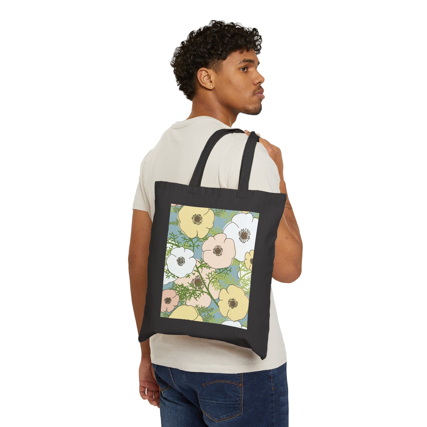 Playful Poppies Cotton Canvas Tote Bag