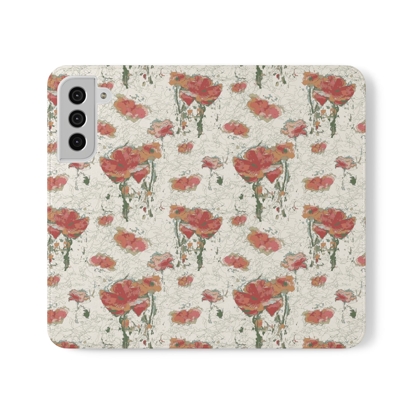 Orange Poppies Flip Cases for Samsung