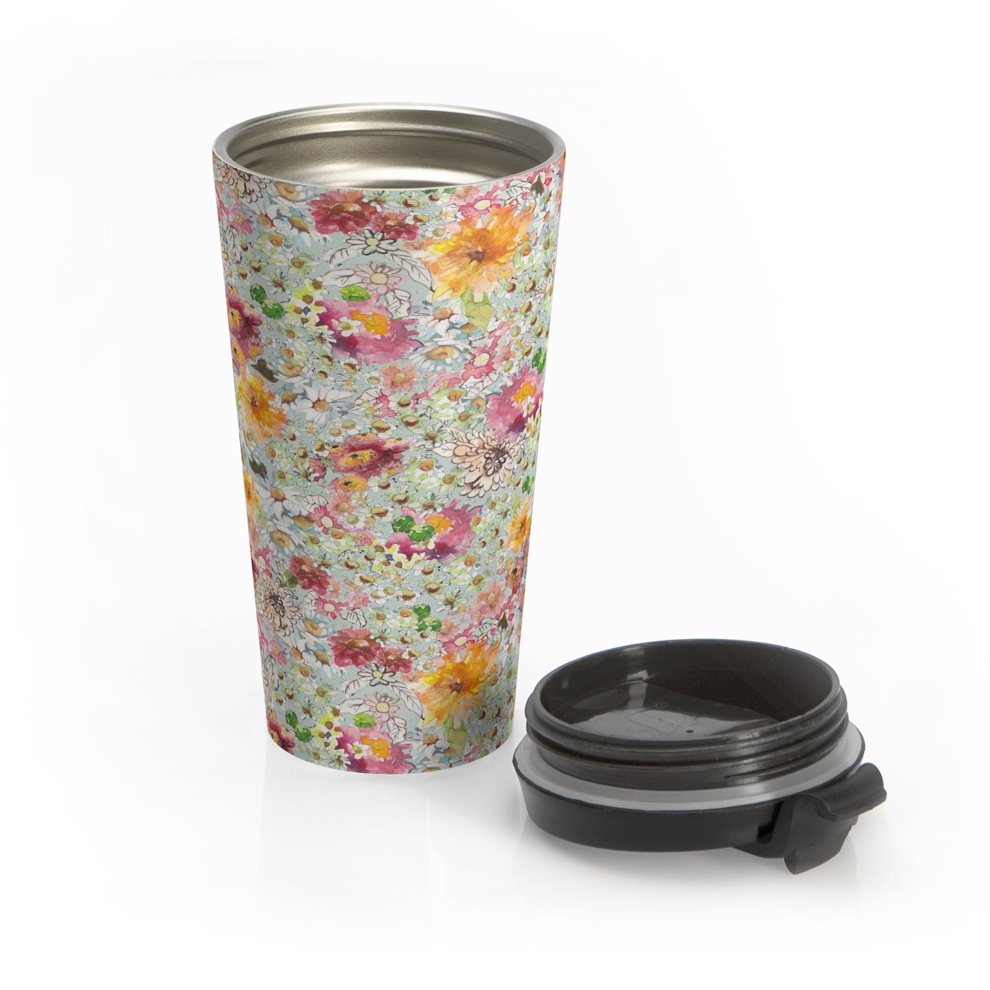 Farmhouse Floral Stainless Steel Travel Mug