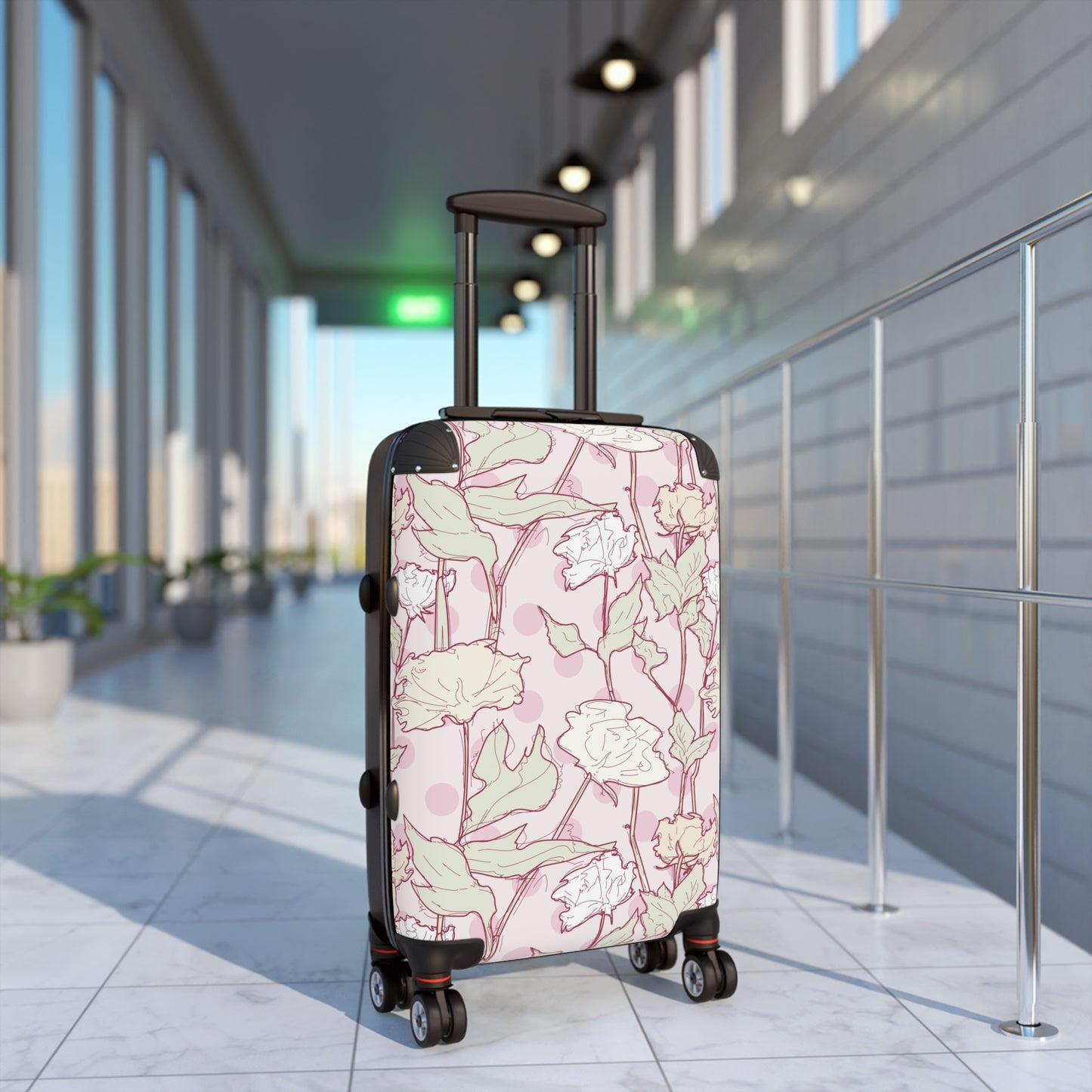 Roses and Dots in Pink Suitcase