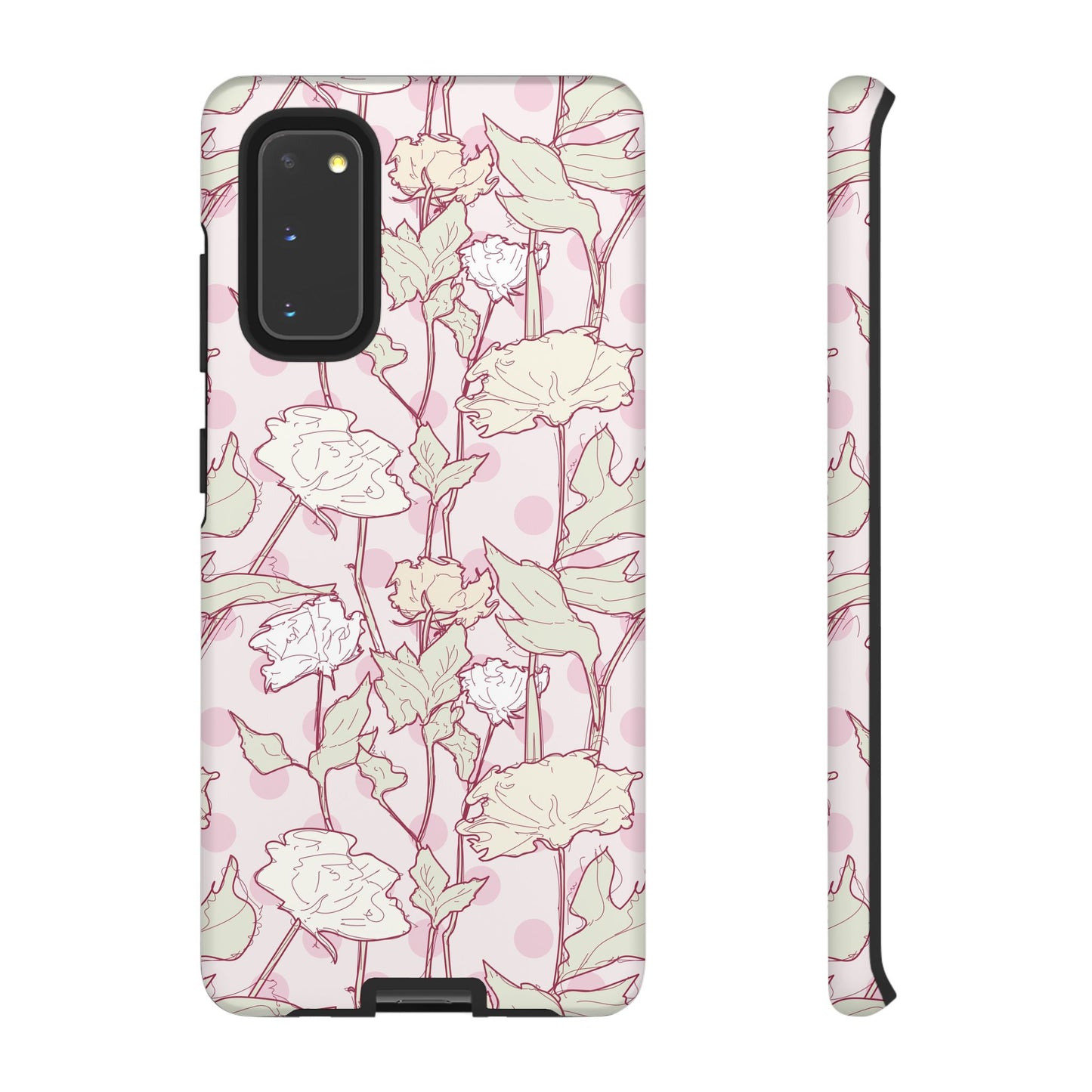 Roses and Dots in Pink Tough Cases for Samsung.