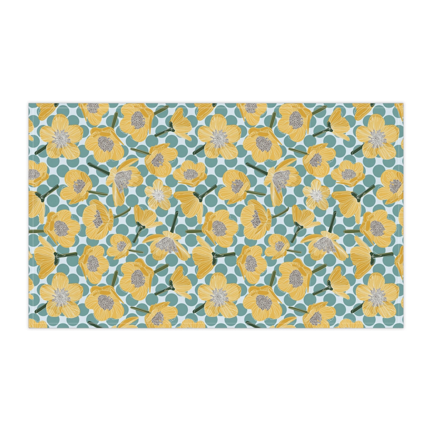 Buttercups and Polka Dots Kitchen Towel