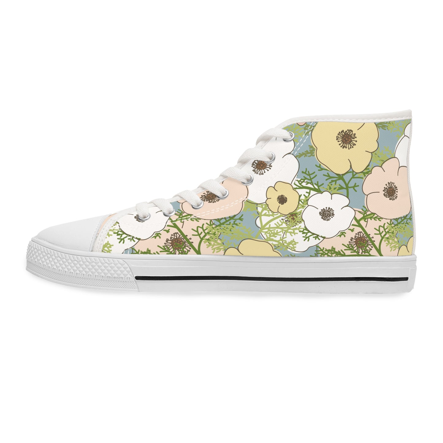 Playful Poppies Women's High Top Sneakers